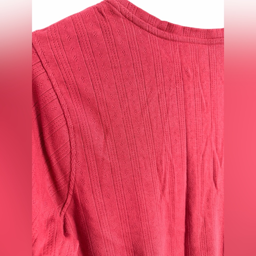 Ariat Women's Pointelle Earth Red Long Sleeve Henley Top Lace Women’s Sz Large - Picture 7 of 12